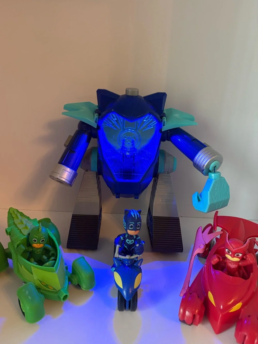 PJ Masks Vehicles Action Figures & Turbo Mover Mech Catboy Owlette Gekko 7 Pcs